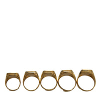 Dolce & Gabbana Gold Brass ROYAL Enamel Set of 5 Ring