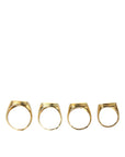 Dolce & Gabbana Gold Brass KING Enamel Set of 4 Ring