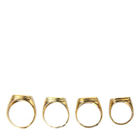 Dolce & Gabbana Gold Brass KING Enamel Set of 4 Ring