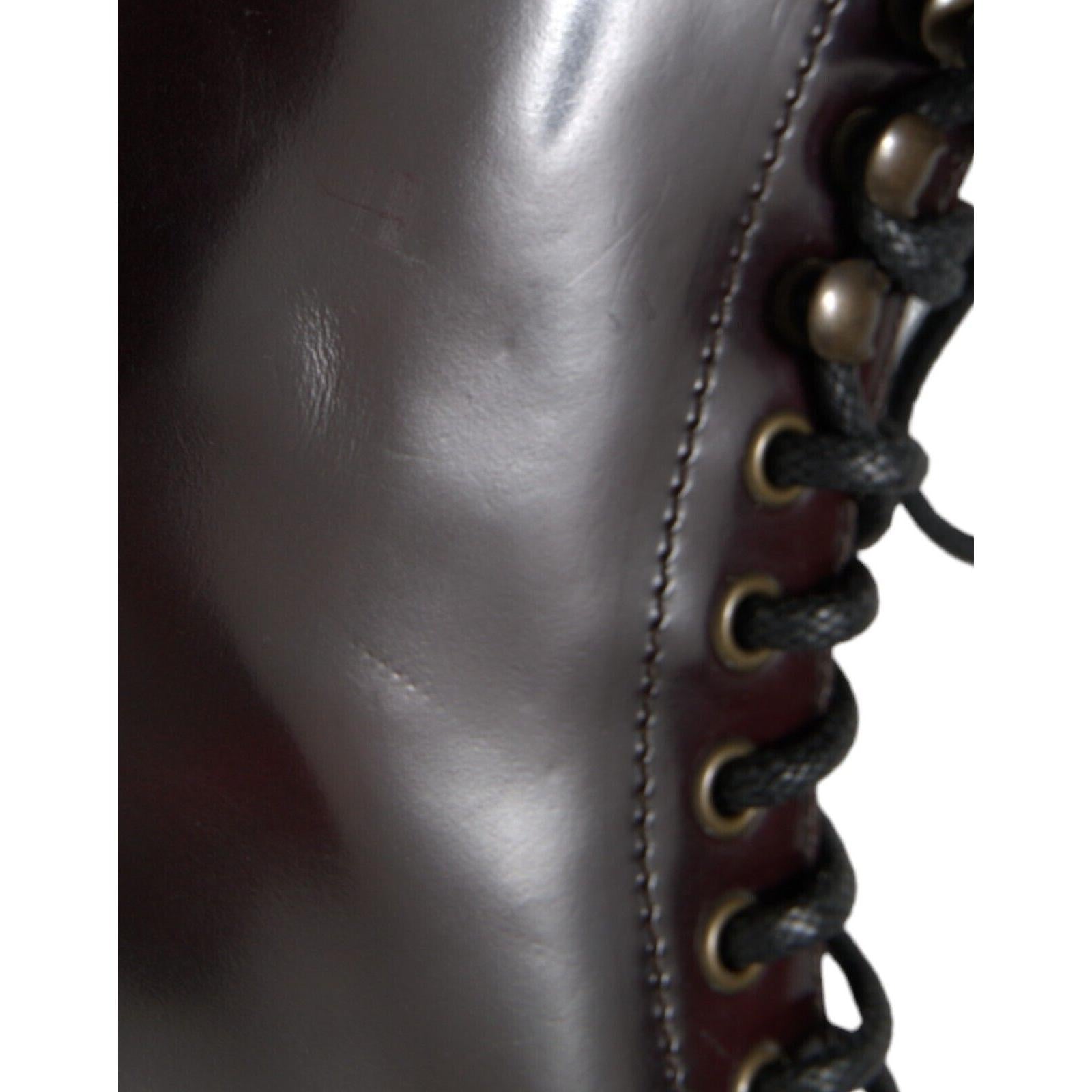 Dolce &amp; Gabbana Chic Bi-Color Leather Mid Calf Boots