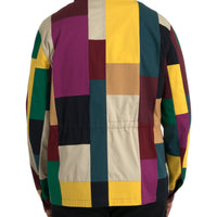 Dolce & Gabbana Multicolor Patchwork Cotton Collared Jacket