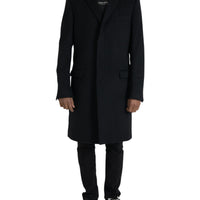 Dolce & Gabbana Black Wool Cashmere Trench Coat Jacket