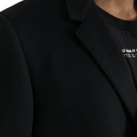 Dolce & Gabbana Black Wool Cashmere Trench Coat Jacket