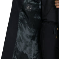 Dolce & Gabbana Black Wool Cashmere Trench Coat Jacket