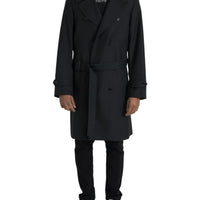 Dolce & Gabbana Black Double Breasted Trench Coat Jacket