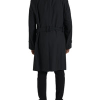 Dolce & Gabbana Black Double Breasted Trench Coat Jacket