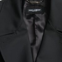 Dolce & Gabbana Black Double Breasted Trench Coat Jacket