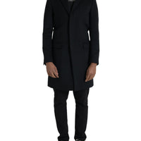 Dolce & Gabbana Black Single Breasted Trench Coat Jacket