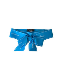 Dolce & Gabbana Blue Polyester AMORE Wide Waist Belt