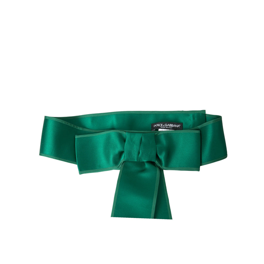 Dolce & Gabbana Green Silk Satin Waist Women Belt