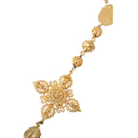 Dolce & Gabbana Gold Tone Chain Brass Beaded Statement Sicily Necklace