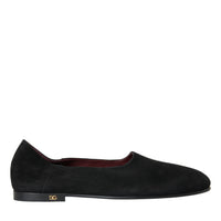 Dolce & Gabbana Black Suede Loafers Formal Dress Slip On Shoes