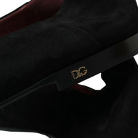 Dolce & Gabbana Black Suede Loafers Formal Dress Slip On Shoes