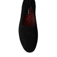 Dolce & Gabbana Black Suede Loafers Formal Dress Slip On Shoes