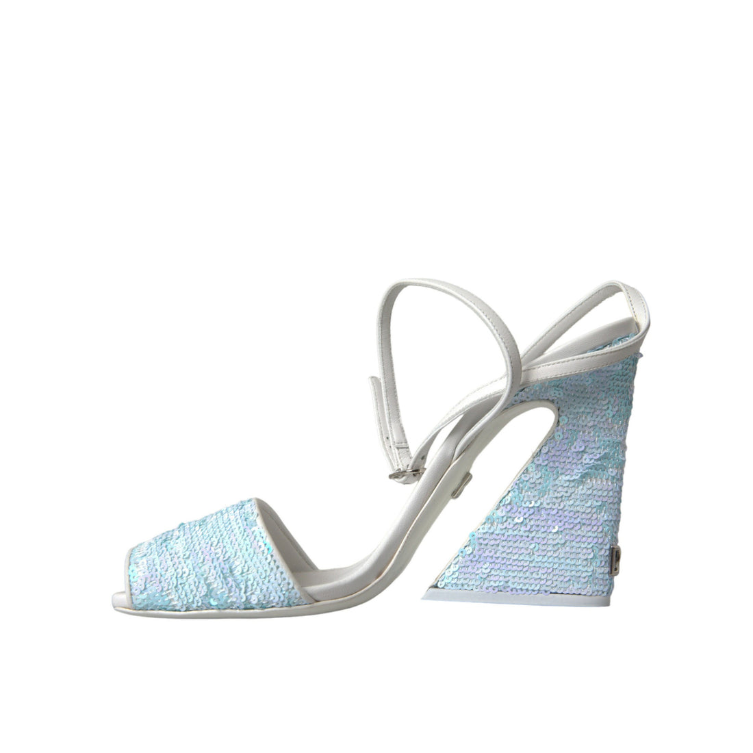 Dolce & Gabbana Light Blue Sequin Ankle Strap Sandals Shoes