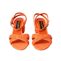 Dolce & Gabbana Orange Sequin Ankle Strap Sandals Shoes