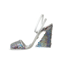 Dolce & Gabbana White Silver Sequin Ankle Strap Sandals Shoes