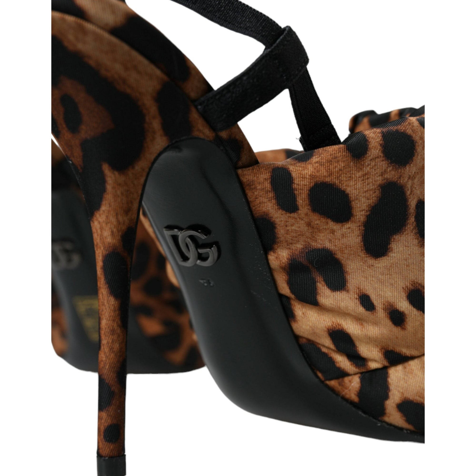 Dolce &amp; Gabbana Brown Leopard Slingback Heels Sandals Shoes