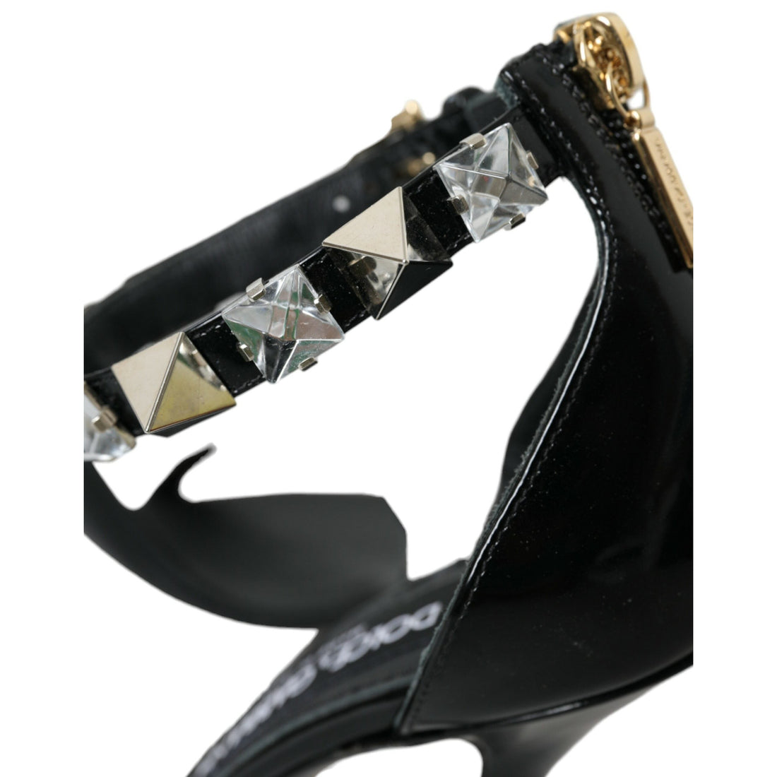 Dolce & Gabbana Black Crystals Sandals Ankle Strap Shoes