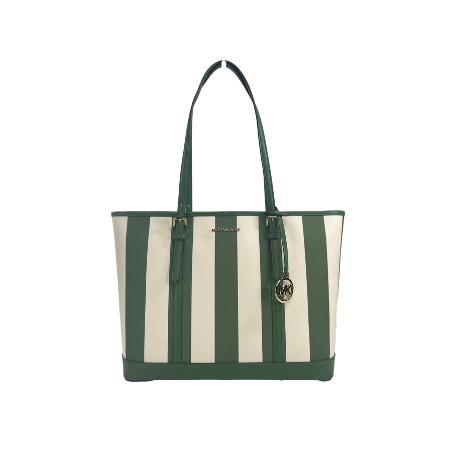 Michael Kors Jet Set Travel Large TZ Shoulder PVC Tote Bag Purse Fern Green