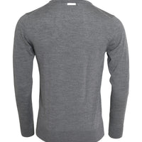 Dolce & Gabbana Ash Gray Wool Crew Neck Pullover Sweater