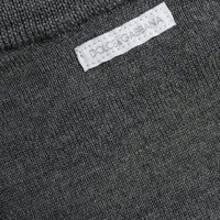 Dolce & Gabbana Dark Gray Wool Crew Neck Pullover Sweater