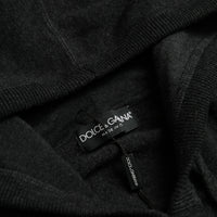 Dolce & Gabbana Dark Gray Cashmere Hooded Pullover Sweater