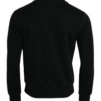 Dolce & Gabbana Black Cotton Long Sleeves Sweatshirt Sweater