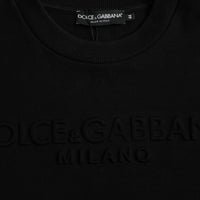 Dolce & Gabbana Black Cotton Long Sleeves Sweatshirt Sweater