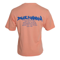 Dolce & Gabbana Coral Cotton Logo Print Short Sleeve T-shirt