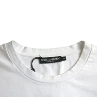 Dolce & Gabbana White Amor Heart Cotton Crewneck Short Sleeve T-shirt