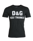 Dolce & Gabbana Gray Logo Print Crewneck Short Sleeve T-shirt