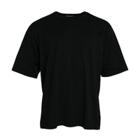 Dolce & Gabbana Black Logo Embossed Crew Neck Short Sleeves T-shirt