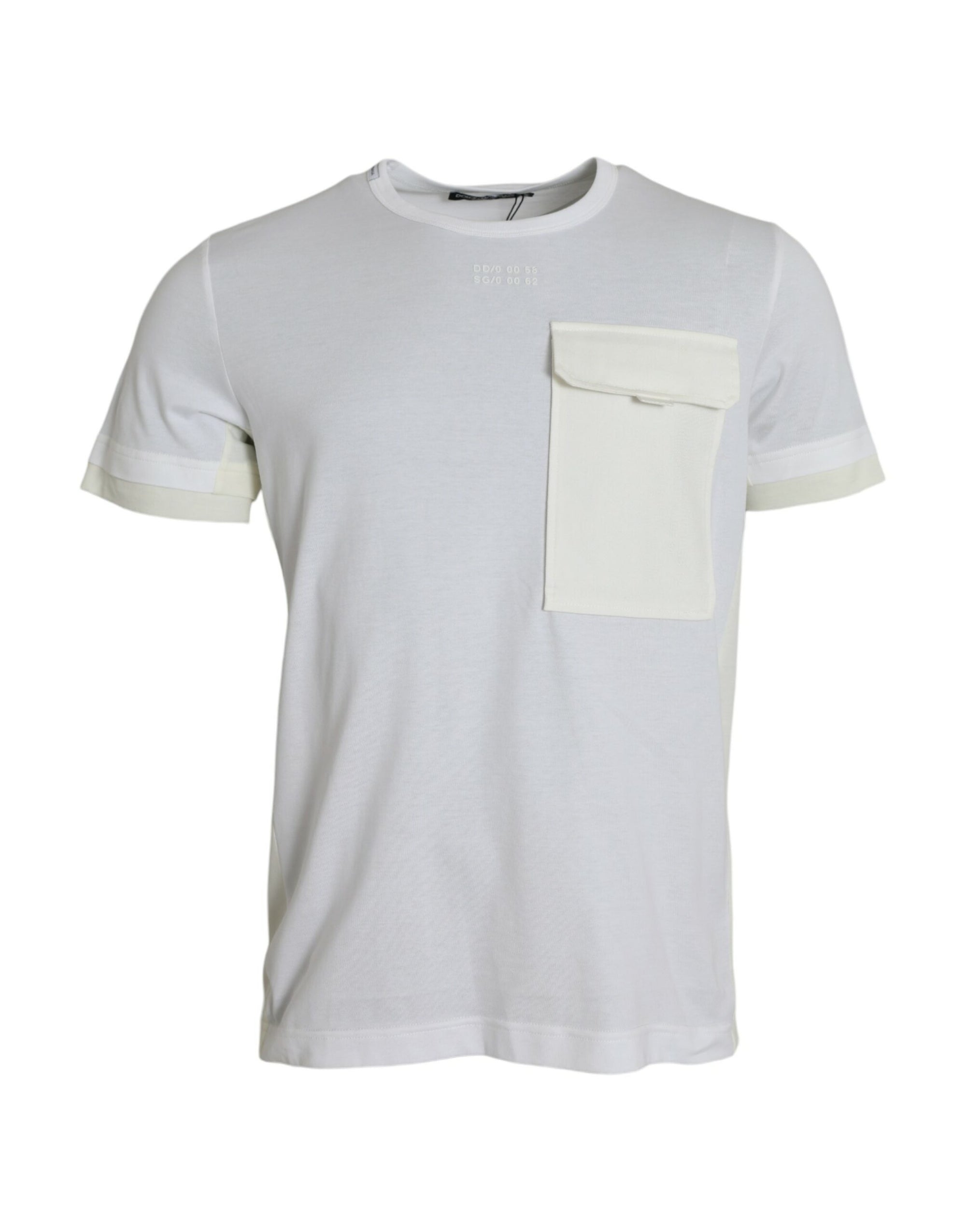 Dolce &amp; Gabbana White Cotton Pocket Short Sleeves T-shirt