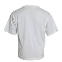 Dolce & Gabbana White Embellished Cotton Crew Neck T-shirt