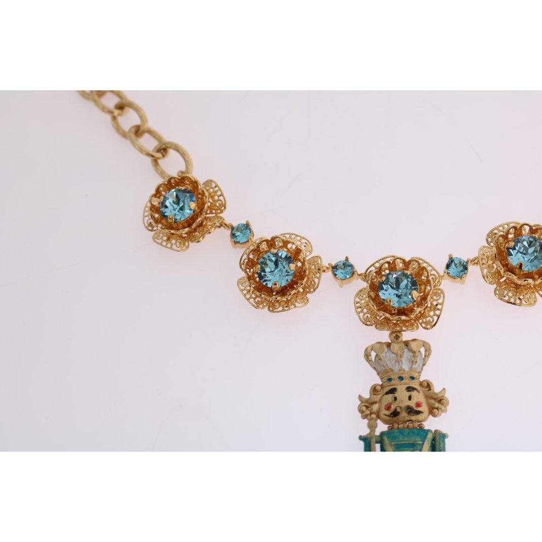 Dolce & Gabbana Elegant Gold Crystal Statement Necklace