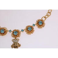 Dolce & Gabbana Elegant Gold Crystal Statement Necklace