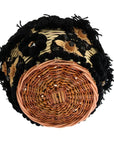 Dolce & Gabbana Chic Beige & Black Straw Snakeskin Bucket Bag
