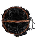 Dolce & Gabbana Chic Beige & Black Straw Snakeskin Bucket Bag