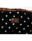 Dolce & Gabbana Chic Beige & Black Straw Snakeskin Bucket Bag