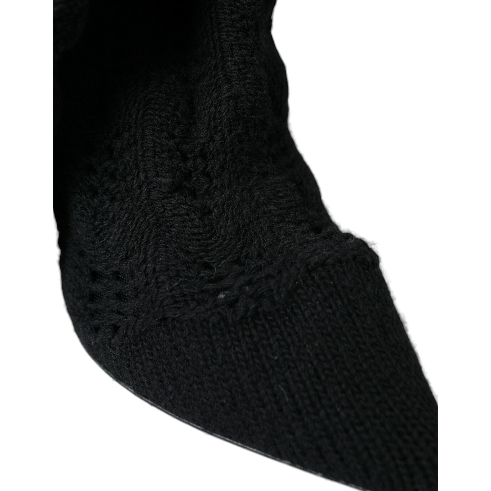 Dolce &amp; Gabbana Black Stiletto Heels Mid Calf Boots Shoes