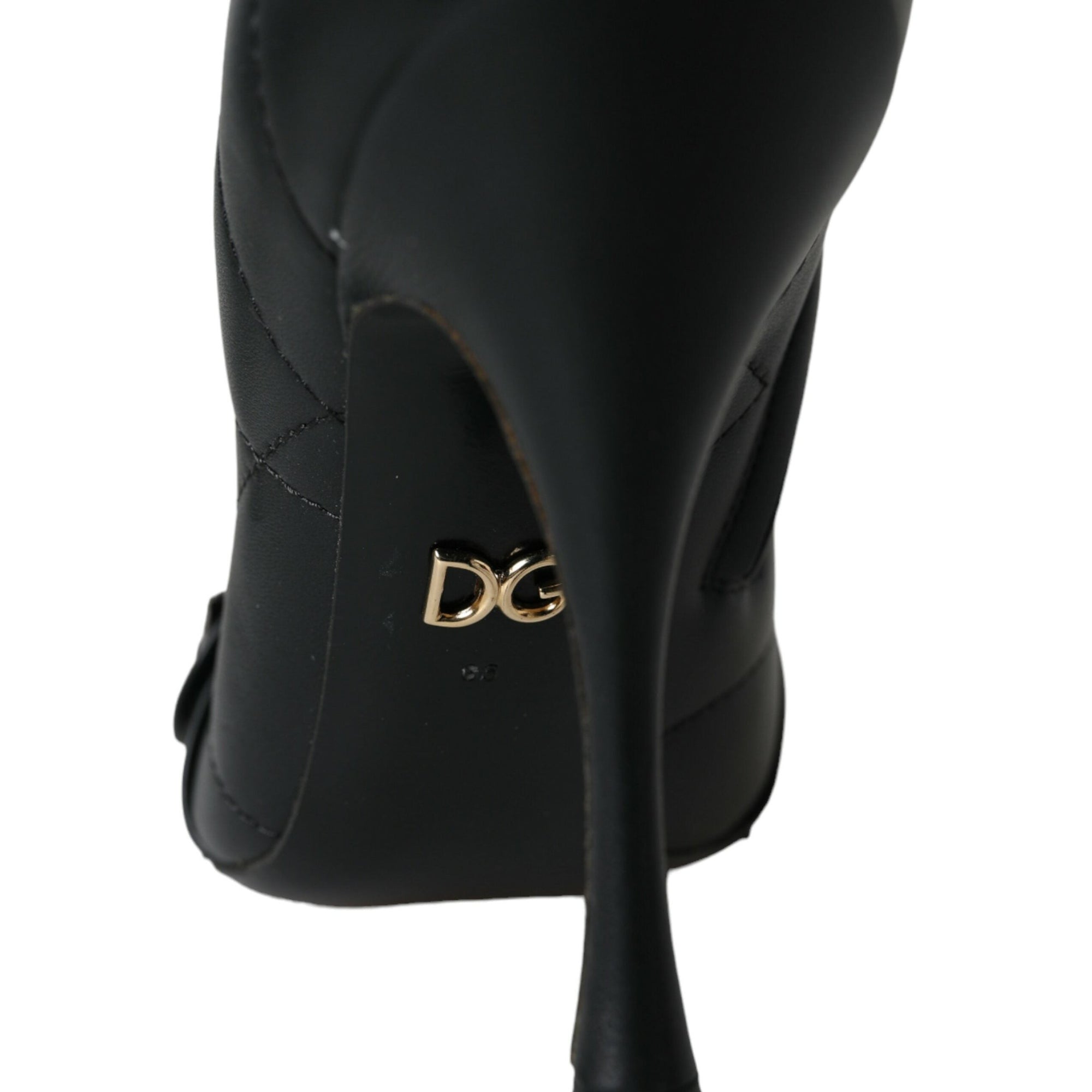 Dolce &amp; Gabbana Black Devotion Quilted Buckled Boots Shoes