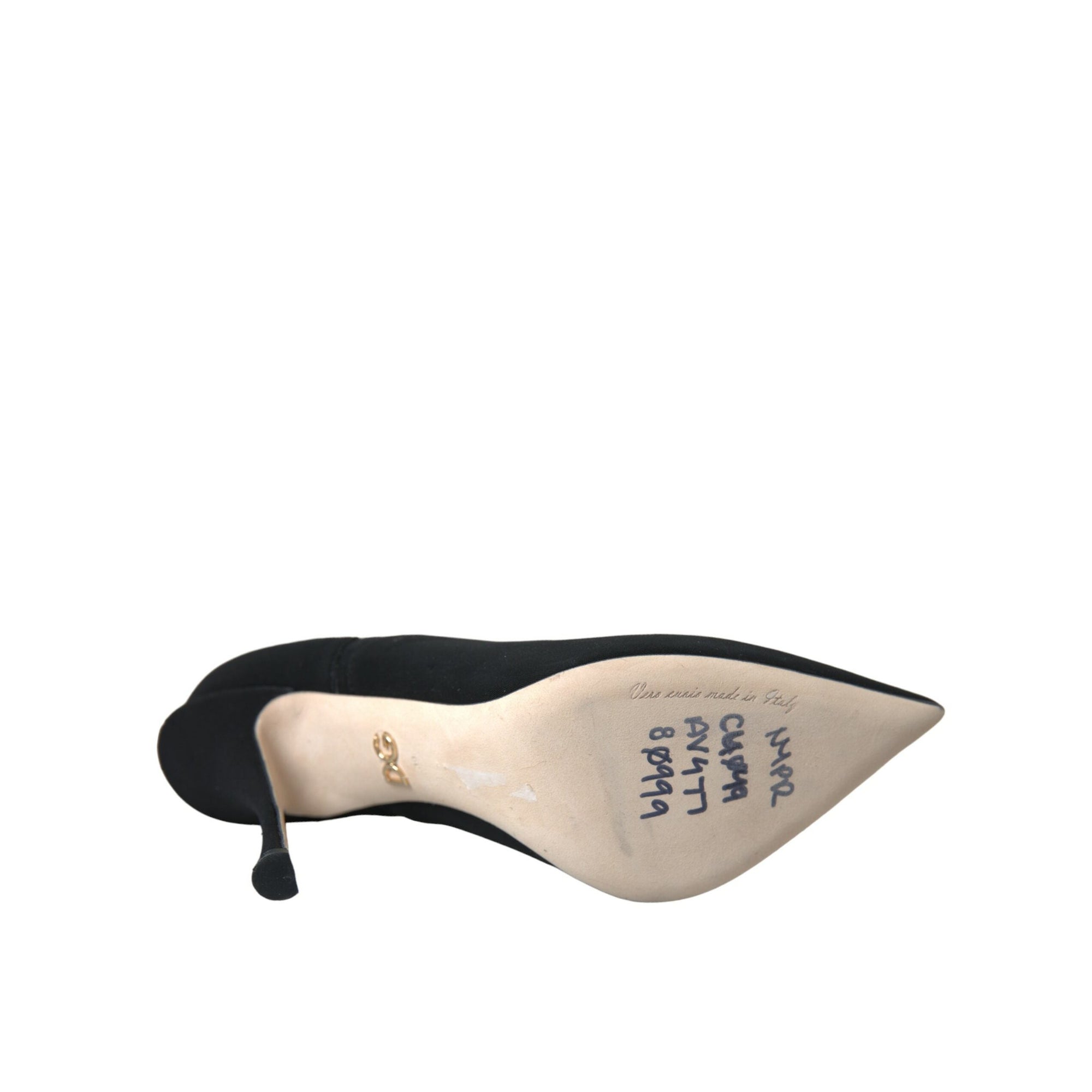 Dolce &amp; Gabbana Black Stiletto Heels Mid Calf Boots Shoes