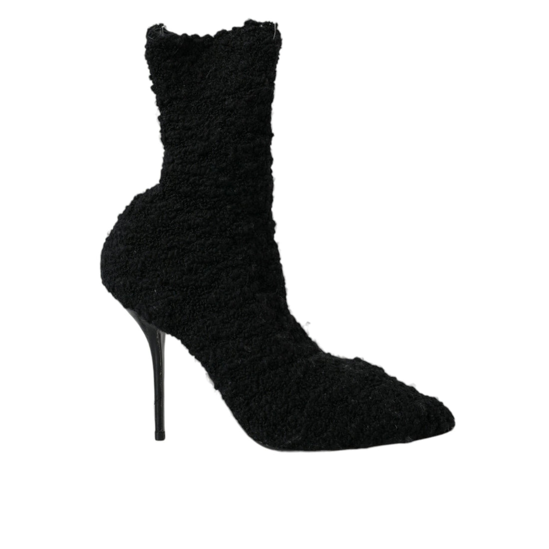 Dolce & Gabbana Black Stiletto Heels Mid Calf Boots Shoes