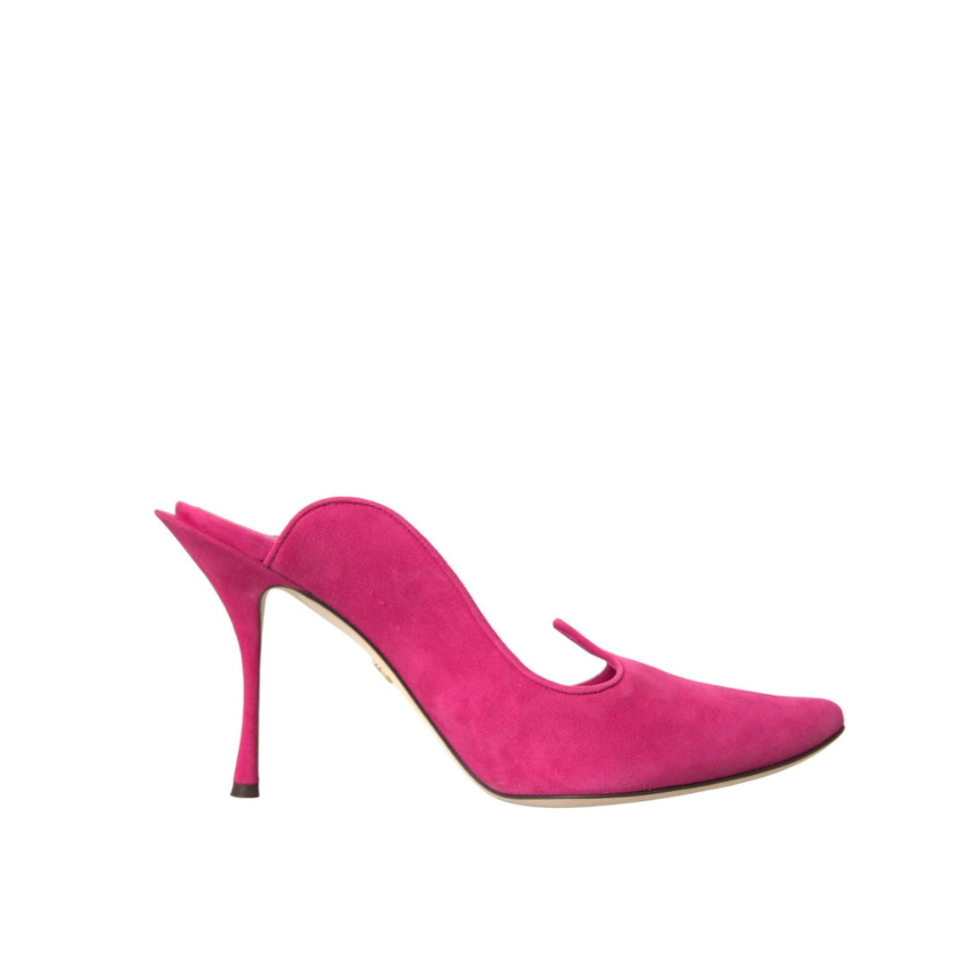 Dolce & Gabbana Fuchsia Suede Leather Mules Sandals Shoes