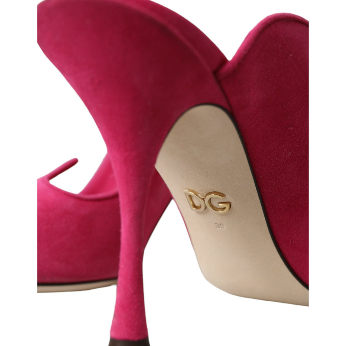 Dolce & Gabbana Fuchsia Suede Leather Mules Sandals Shoes