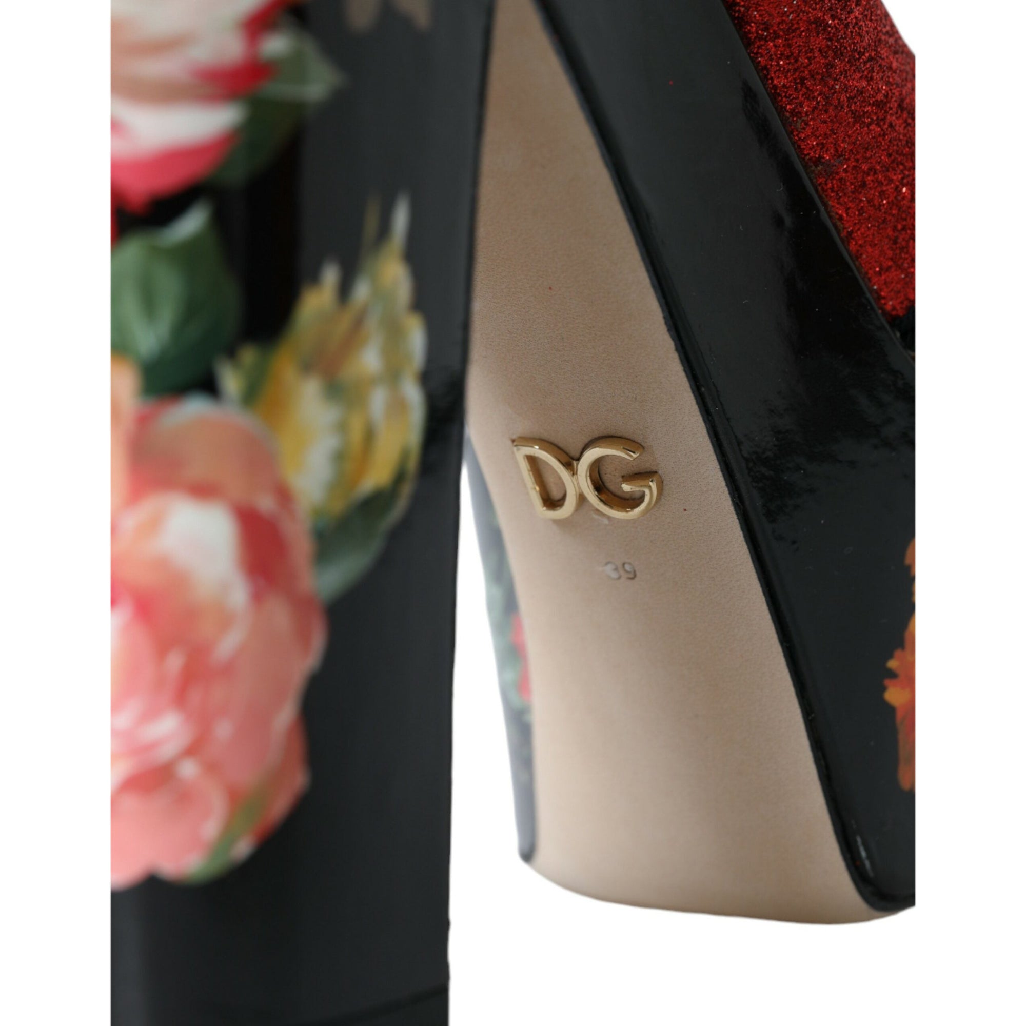 Dolce &amp; Gabbana Multicolor Floral Crystal Platform Sandals Shoes