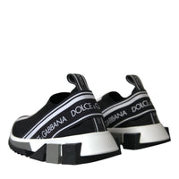 Dolce & Gabbana Black White Slip On Sorrento Sneakers Shoes