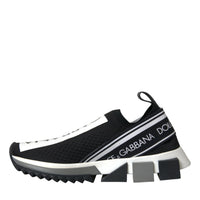 Dolce & Gabbana Black White Slip On Sorrento Sneakers Shoes