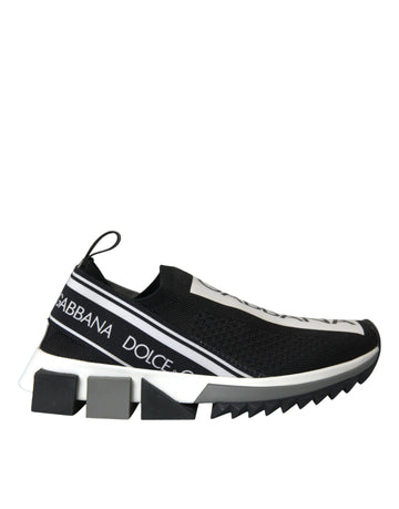 Dolce & Gabbana Black White Slip On Sorrento Sneakers Shoes